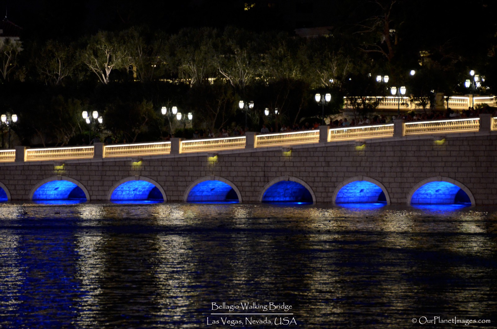 Bellagio walking bridge night