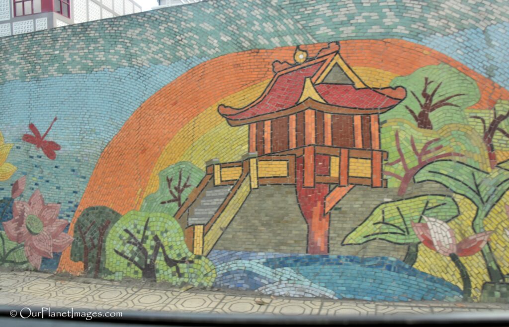 Hanoi ceramic mosaic mural, Hanoi Vietnam